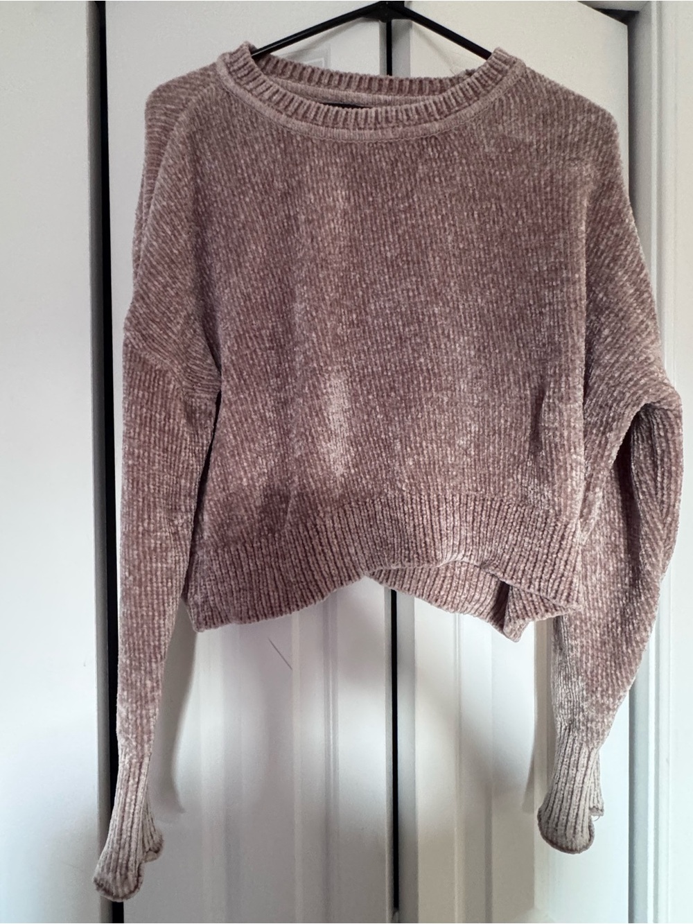 Romeo & Juliet Couture Plush Chenille Crewneck Sweater - champagne